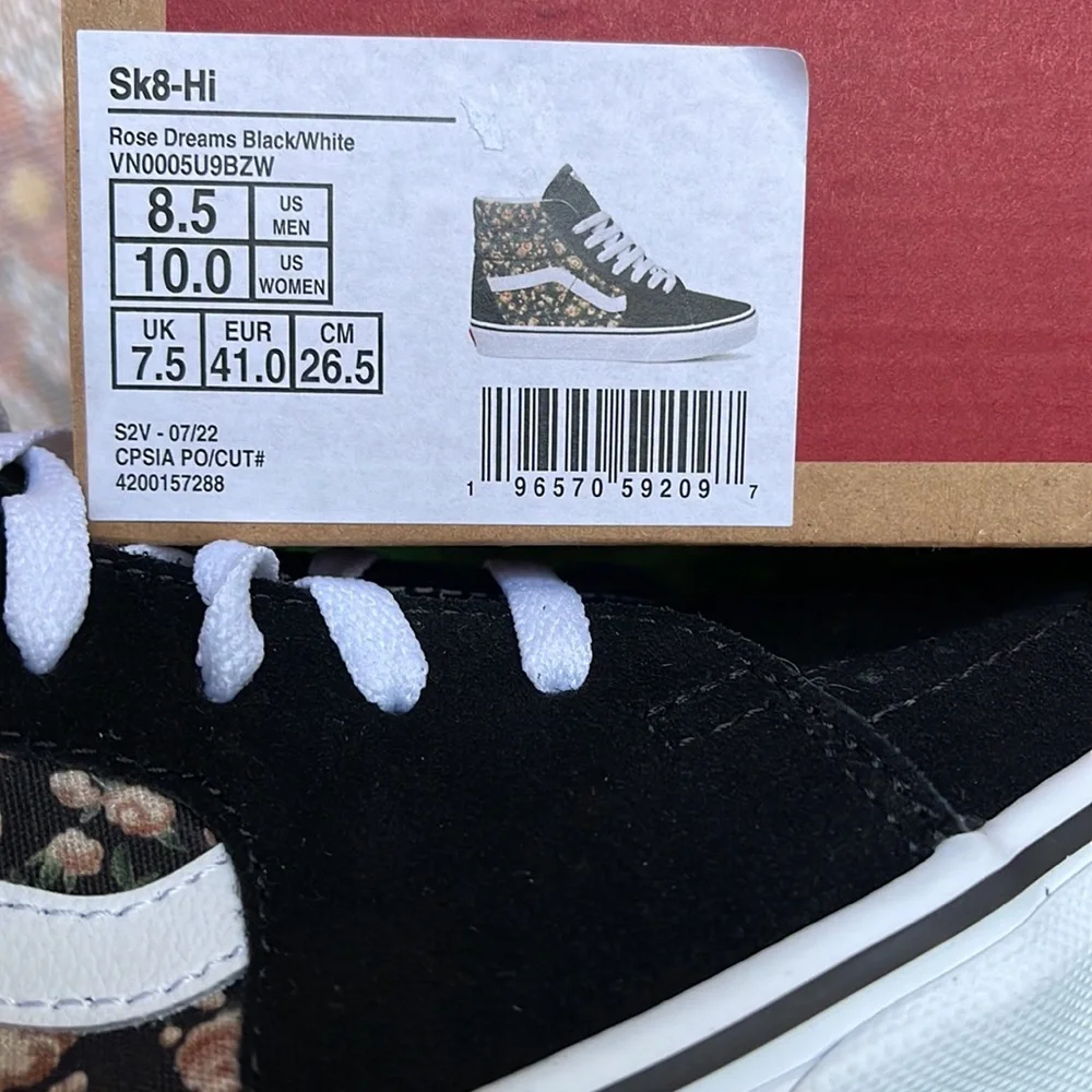 Vans WMNS Sk8-Hi Rose Dreams Black/White VN0005U9BZW Sneakers